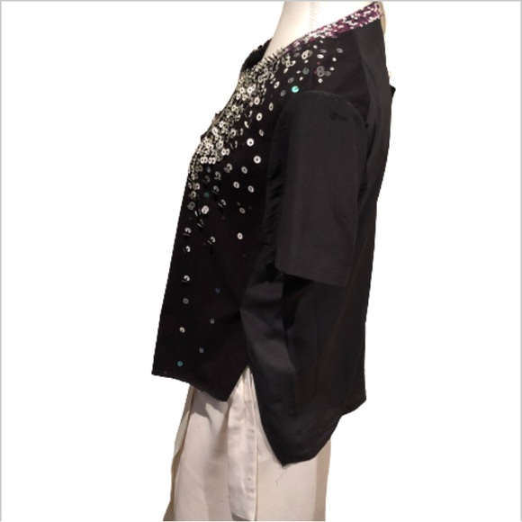 Phillip Lim Overlapped Side Seam T-shirt with Embellishment Women Size M - Picture 4 of 13